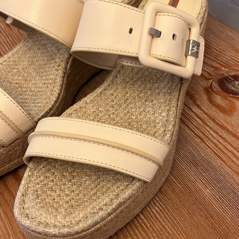 SAM EDELMAN Carson Espadrille Wedge Sandal- Color: Bleached Wheat- Size 10.5